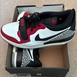 Nike Red and White Sneakers with Black Accents